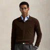 Ralph Lauren Wool Johnny-collar Sweater In Brown