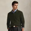 Ralph Lauren Wool Johnny-collar Sweater In Green