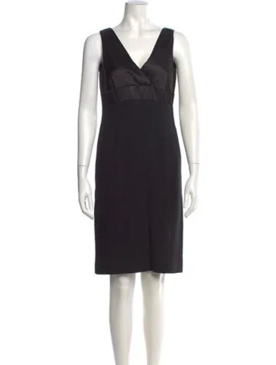Pre-owned Ralph Lauren Wool Knee-length Dress In Black