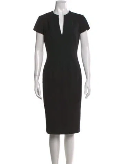 Pre-owned Ralph Lauren Wool Knee-length Dress In Black