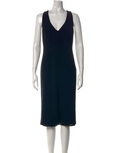 Pre-owned Ralph Lauren Wool Knee-length Dress In Black