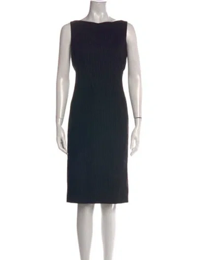 Pre-owned Ralph Lauren Wool Knee-length Dress In Black