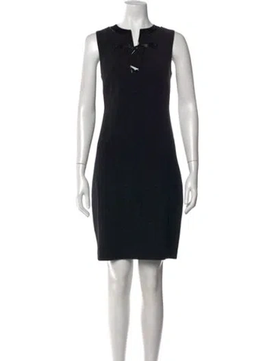 Pre-owned Ralph Lauren Wool Knee-length Dress In Black
