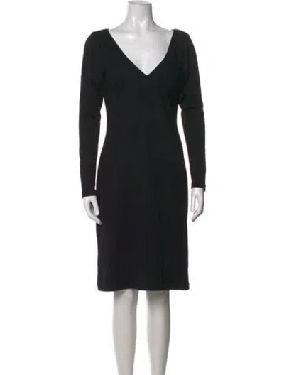 Pre-owned Ralph Lauren Wool Knee-length Dress In Black