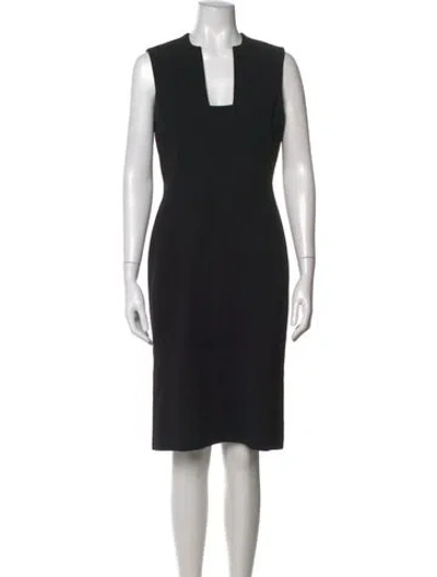 Pre-owned Ralph Lauren Wool Knee-length Dress In Black