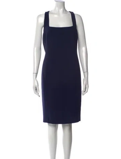 Pre-owned Ralph Lauren Wool Knee-length Dress In Blue