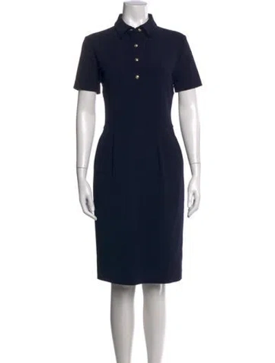 Pre-owned Ralph Lauren Wool Knee-length Dress In Blue