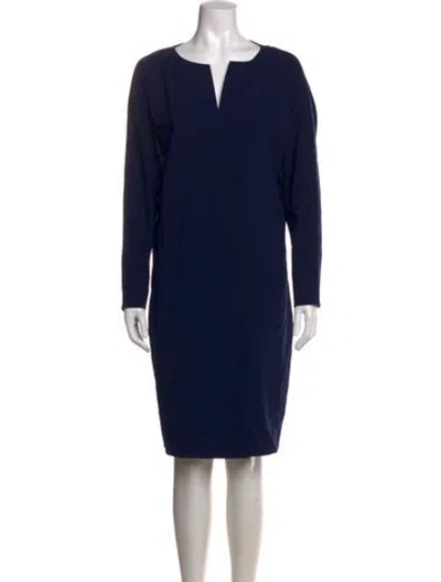 Pre-owned Ralph Lauren Wool Knee-length Dress In Blue