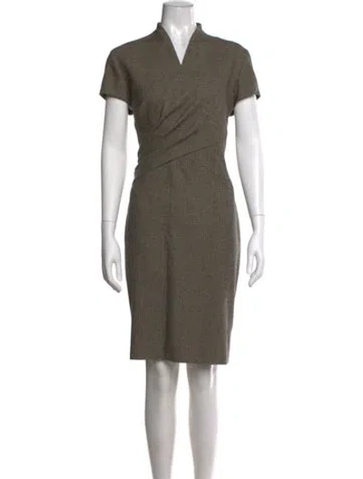 Pre-owned Ralph Lauren Wool Knee-length Dress In Brown