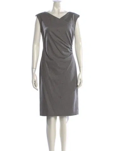 Pre-owned Ralph Lauren Wool Knee-length Dress In Gray