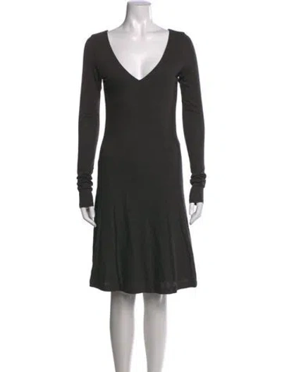 Pre-owned Ralph Lauren Wool Knee-length Dress In Gray