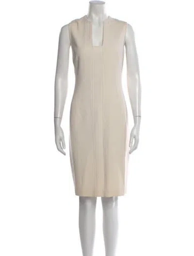 Pre-owned Ralph Lauren Wool Knee-length Dress In Neutral