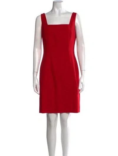 Pre-owned Ralph Lauren Wool Knee-length Dress In Red