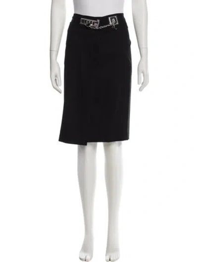 Pre-owned Ralph Lauren Wool Knee-length Skirt In Black