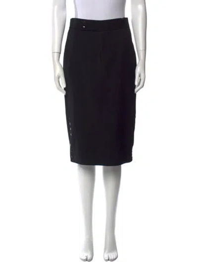 Pre-owned Ralph Lauren Wool Knee-length Skirt In Black