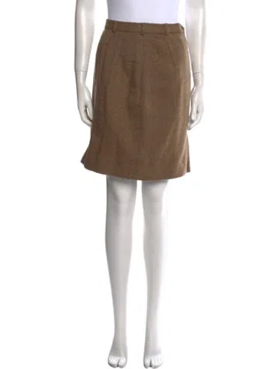 Pre-owned Ralph Lauren Wool Knee-length Skirt In Brown