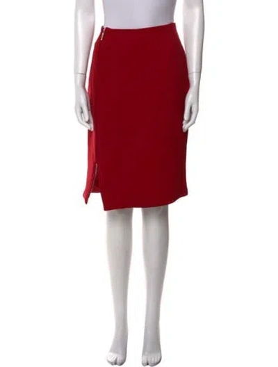 Pre-owned Ralph Lauren Wool Knee-length Skirt In Red
