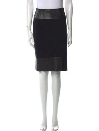 Pre-owned Ralph Lauren Wool Knee-length Skirt W/ Tags In Black