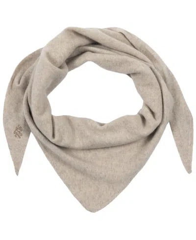 Ralph Lauren Wool Knit Triangle Scarf In Oatmeal Heather