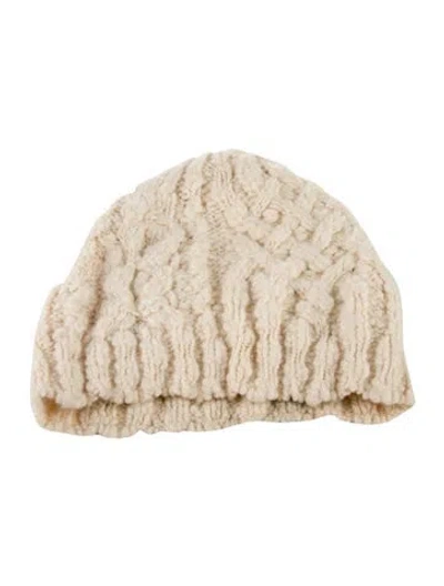 Pre-owned Ralph Lauren Wool Knitted Beanie In Neutrals