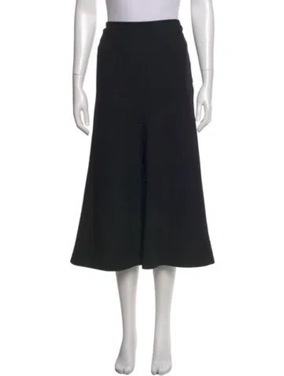 Pre-owned Ralph Lauren Wool Midi Length Skirt In Black