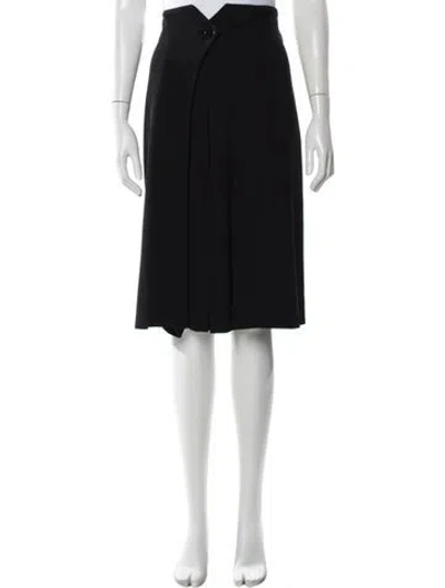 Pre-owned Ralph Lauren Wool Midi Length Skirt In Black