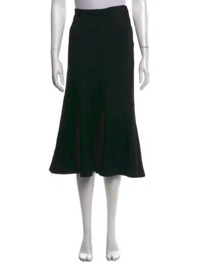 Pre-owned Ralph Lauren Wool Midi Length Skirt In Black