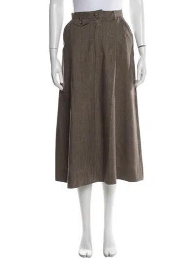 Pre-owned Ralph Lauren Wool Midi Length Skirt In Neutral