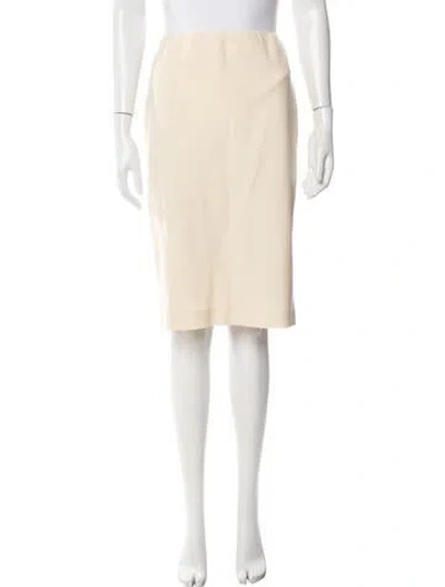 Pre-owned Ralph Lauren Wool Midi Length Skirt In Yellow