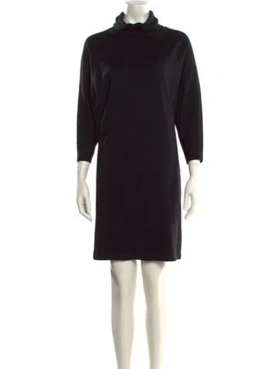 Pre-owned Ralph Lauren Wool Mini Dress In Black