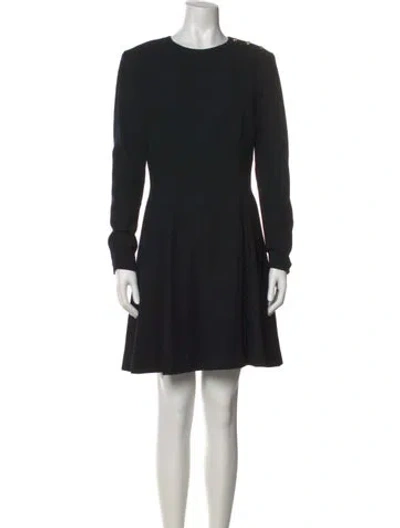 Pre-owned Ralph Lauren Wool Mini Dress In Black