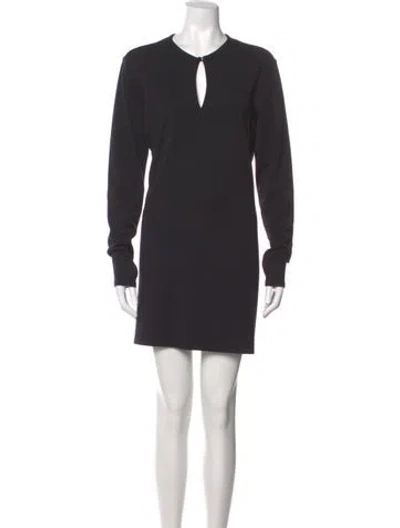 Pre-owned Ralph Lauren Wool Mini Dress In Black