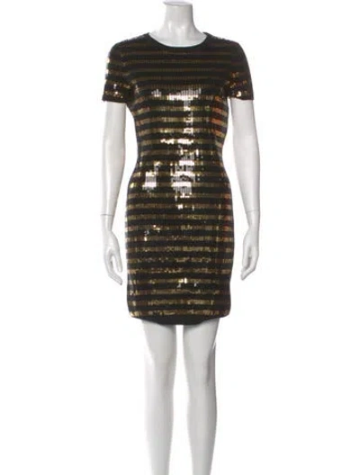 Pre-owned Ralph Lauren Wool Mini Dress In Black