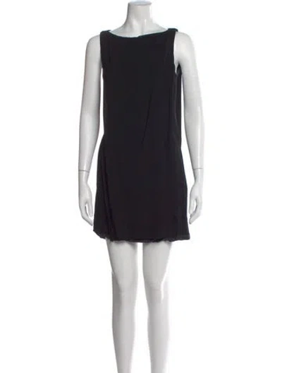 Pre-owned Ralph Lauren Wool Mini Dress In Black