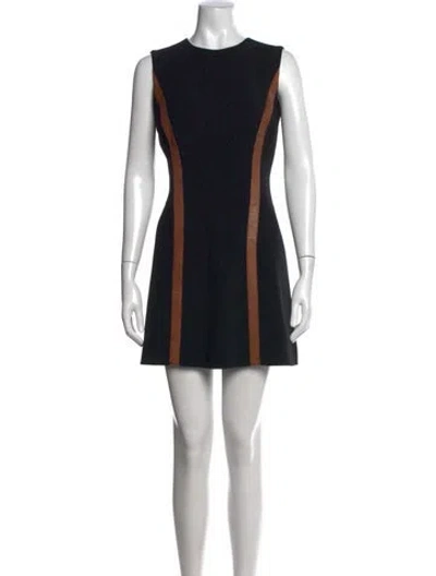 Pre-owned Ralph Lauren Wool Mini Dress In Black