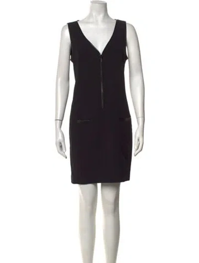 Pre-owned Ralph Lauren Wool Mini Dress In Black