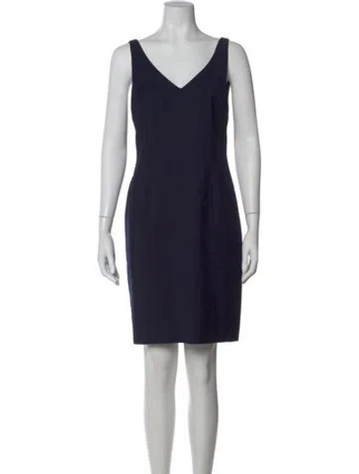 Pre-owned Ralph Lauren Wool Mini Dress In Blue