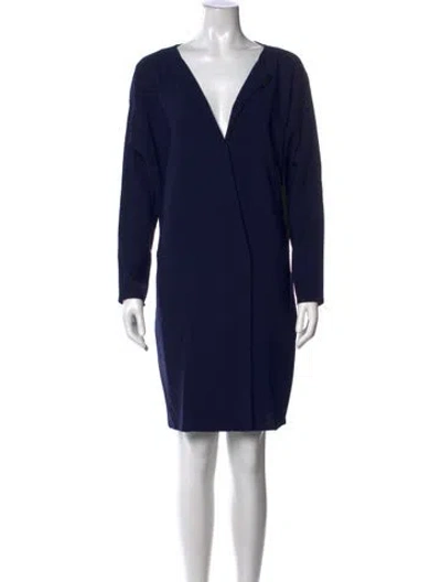 Pre-owned Ralph Lauren Wool Mini Dress In Blue