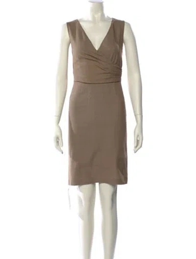Pre-owned Ralph Lauren Wool Mini Dress In Neutral