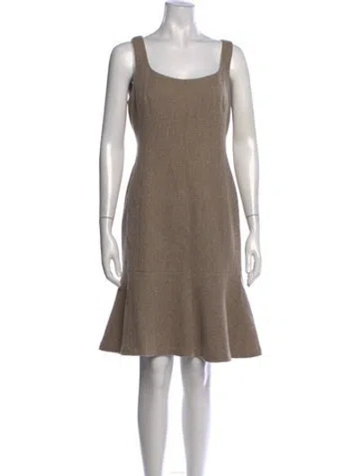 Pre-owned Ralph Lauren Wool Mini Dress In Neutrals