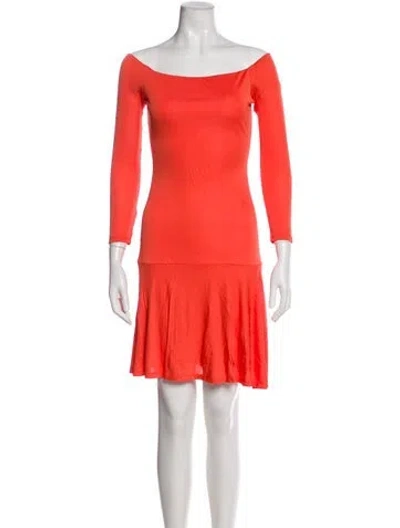 Pre-owned Ralph Lauren Wool Mini Dress In Orange