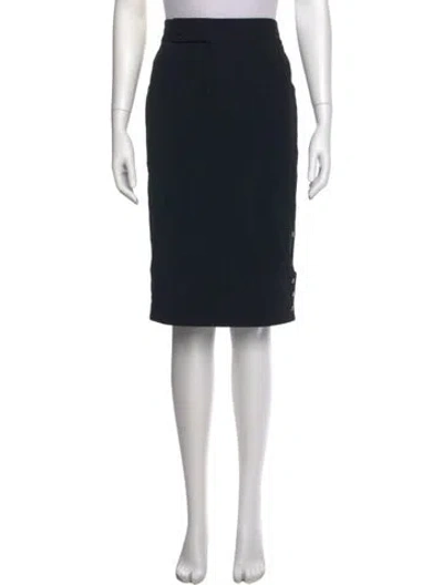 Pre-owned Ralph Lauren Wool Mini Skirt In Black
