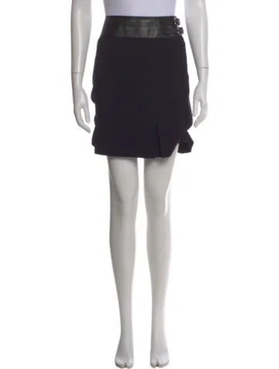 Pre-owned Ralph Lauren Wool Mini Skirt In Black
