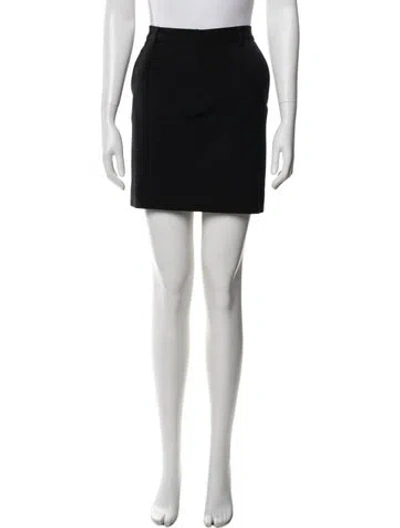 Pre-owned Ralph Lauren Wool Mini Skirt In Black