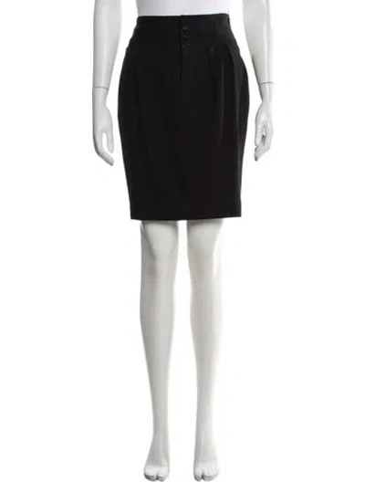 Pre-owned Ralph Lauren Wool Mini Skirt In Black