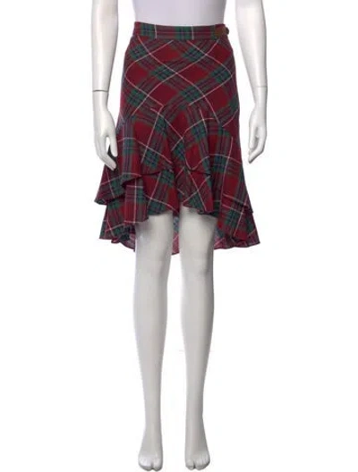 Pre-owned Ralph Lauren Wool Mini Skirt In Red