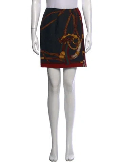 Pre-owned Ralph Lauren Wool Mini Skirt In Red