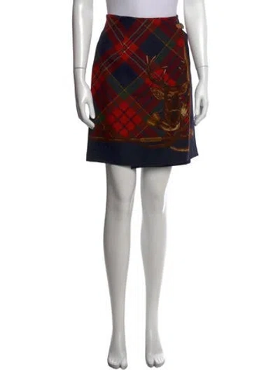 Pre-owned Ralph Lauren Wool Mini Skirt In Red