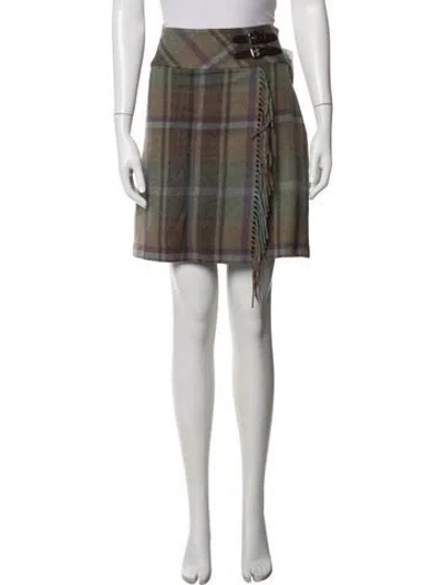 Pre-owned Ralph Lauren Wool Mini Skirt W/ Tags In Neutrals