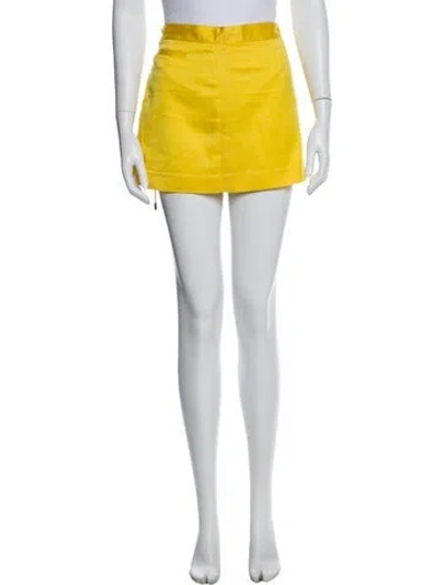 Pre-owned Ralph Lauren Wool Mini Skirt In Yellow